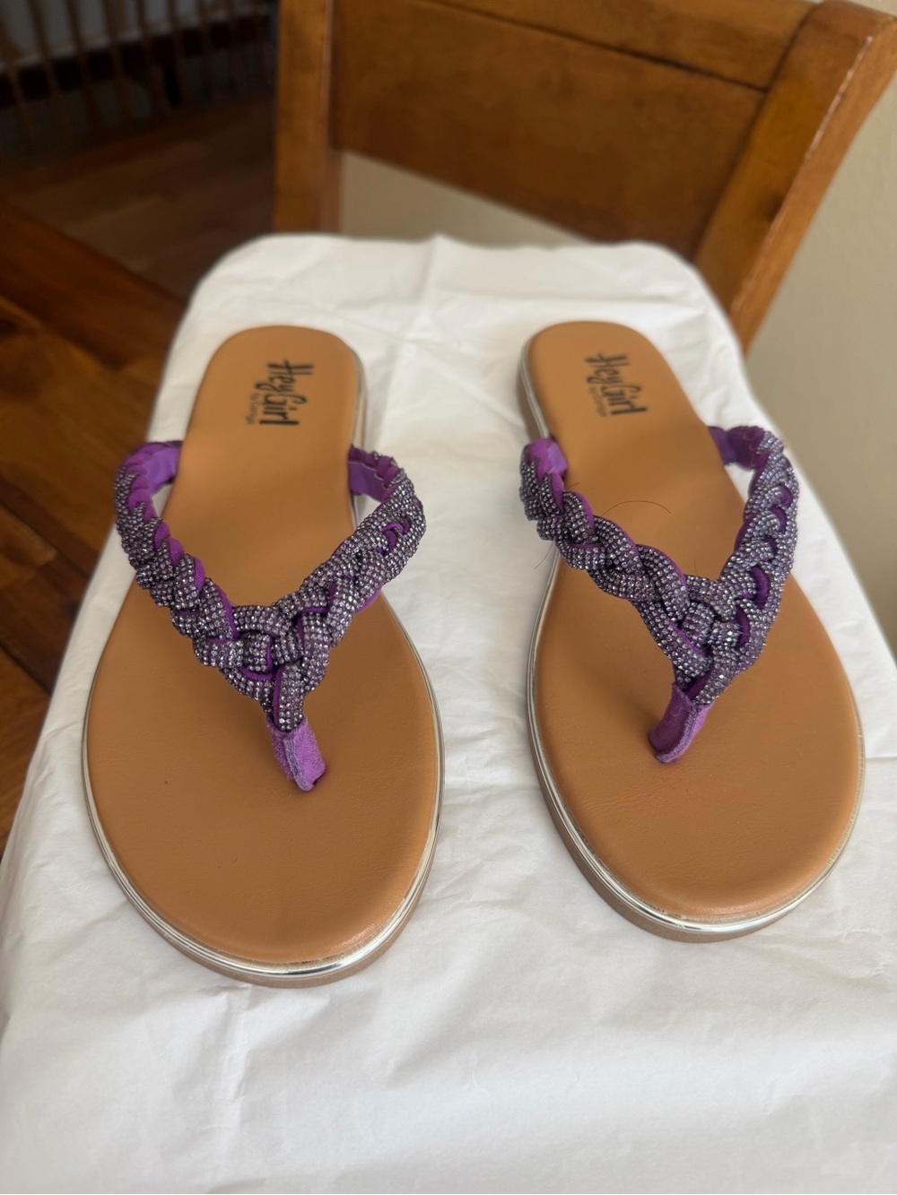 Hey Girl by Corkys Pizzazz Women’s Purple Sandals Size 7 Brand New Never Worn